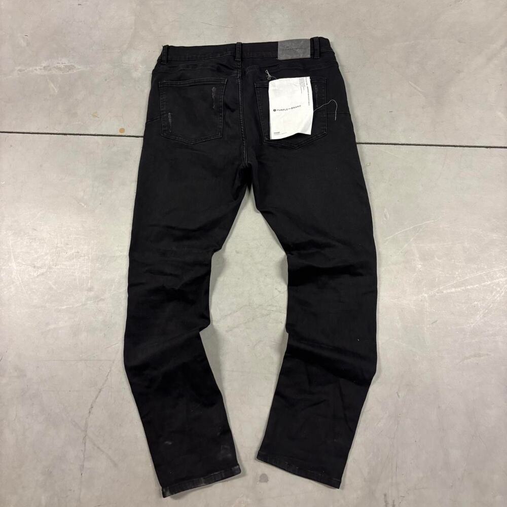 black purple brand skinny distressed ripped jeans